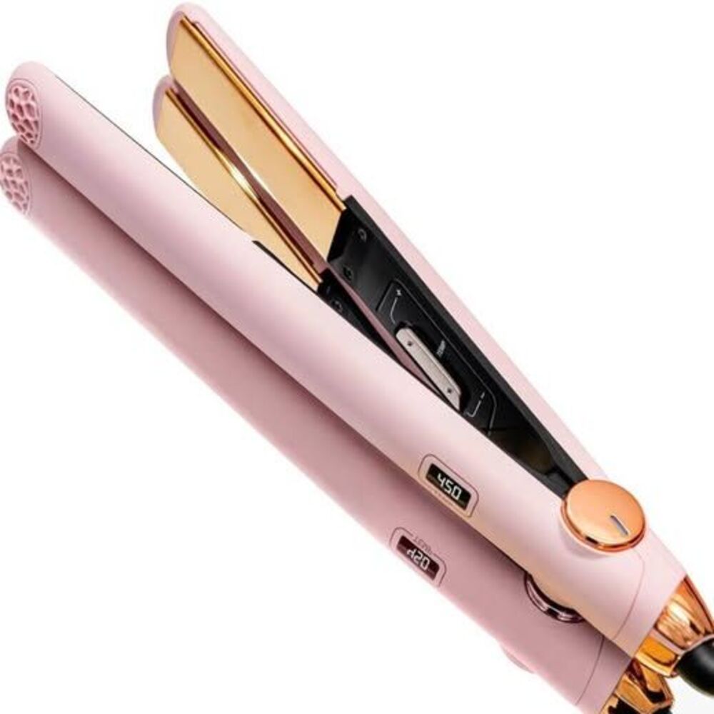 NWT Pink TYMO Flat Iron Hair Straightener & Curler 2 in 1 10s Fast Heating, 1"